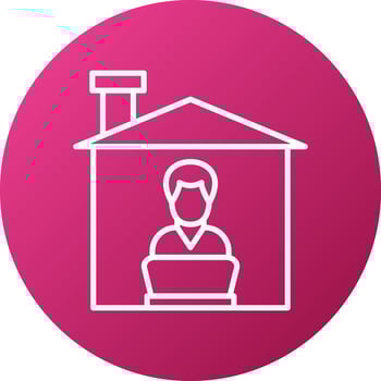 Man Working at Home Icon Style vector