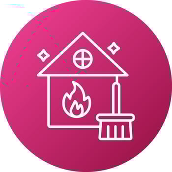 Fire Damage Cleaning Icon Style vector