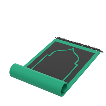 3D Prayer Rug for Ramadan Celebration. Object on a transparent background png