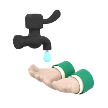 3D Washing Hads for Ramadan Celebration. Object on a transparent background png