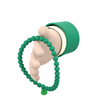 3D Pray with Beads for Ramadan Celebration. Object on a transparent background png