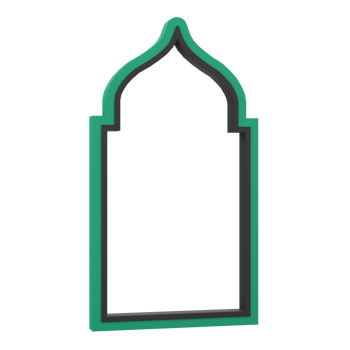 3D Mosque Door for Ramadan Celebration. Object on a transparent background png