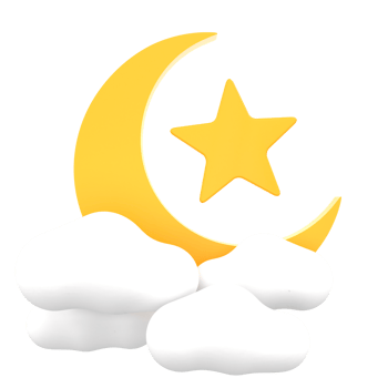 3D Crescent Moon for Ramadan Celebration. Object on a transparent background png