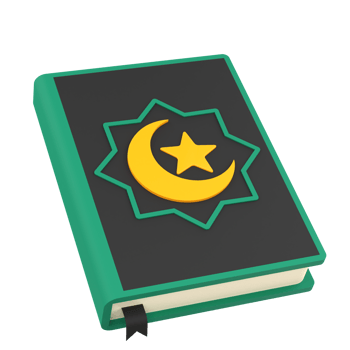 3D Al Quran for Ramadan Celebration. Object on a transparent background png