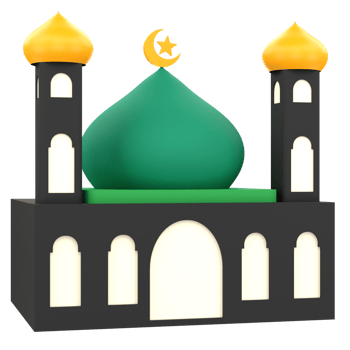 3D Mosque for Ramadan Celebration. Object on a transparent background png
