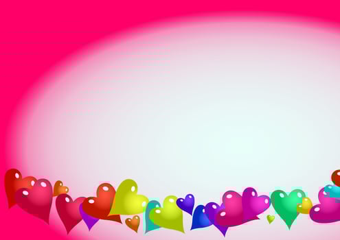 Pink Rainbow Love Heart Page Frame vector