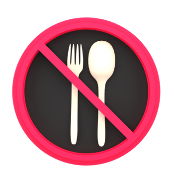 3D No Food for Ramadan Celebration. Object on a transparent background png