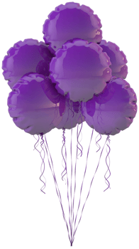 Purple balloons a floating decoration for birthday celebration png
