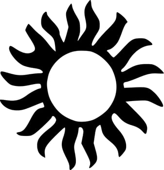 black sun icon vector