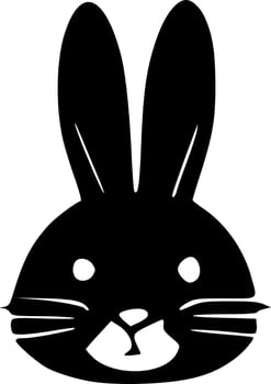 black rabbit icon vector