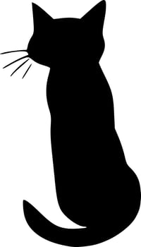 black cat icon vector