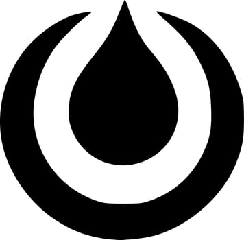 black water drop icon vector