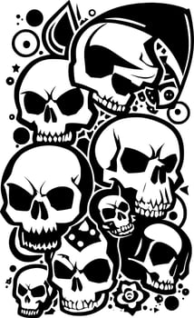 vector illustration of skull cartoon