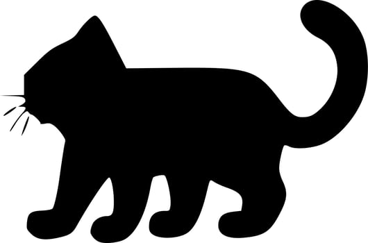 black and white of cat icon vector