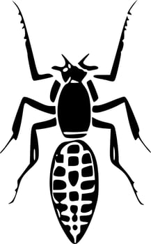 black insect icon vector