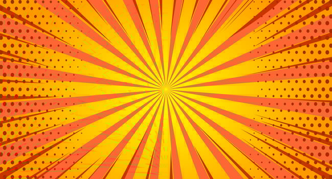 Retro Comic Sun Burst Speed Lines Vector Background
