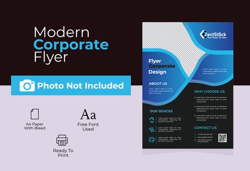 A4 page Corporate flyer design for grow your business.Corporate flyer poster brochure cover one page layout design template in A4 size vector