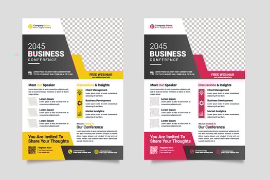 Vector conference flyer business flyer template or business live webinar conference banner