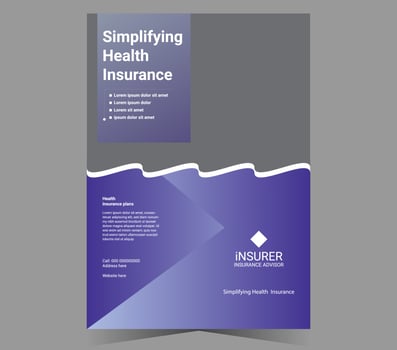Vector health insurance medical poster template design.