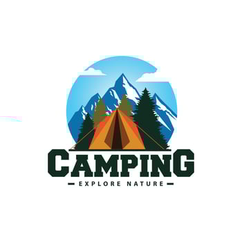 camping logo and lables design vector