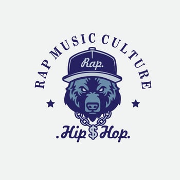 logo bear wearing hat vector illustration