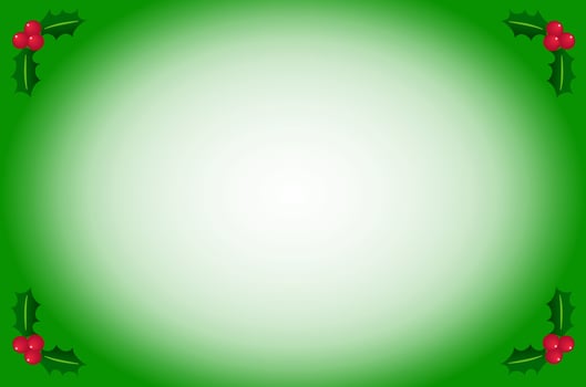 Simple Green Holly Christmas Border vector
