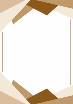 Frame or border with empty space. Abstract background brown stripes and triangles on white background. vector