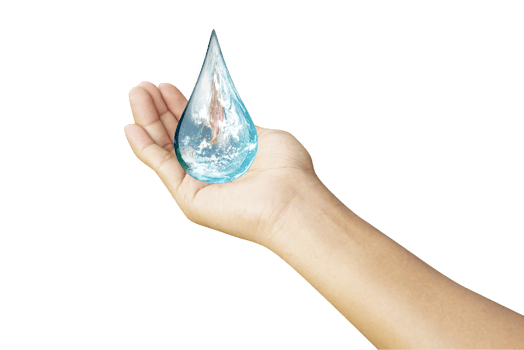 World Ocean Day. Day against danger and world drought. water droplets in human hands png