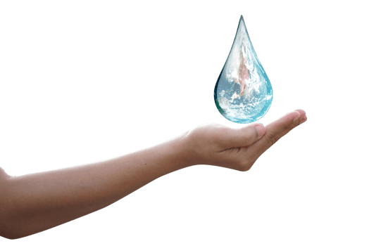 World Ocean Day. Day against danger and world drought. water droplets in human hands png
