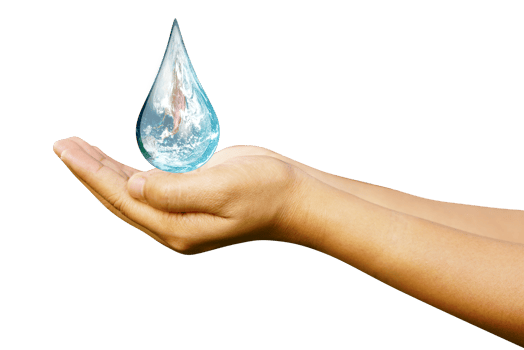 World Ocean Day. Day against danger and world drought. water droplets in human hands png
