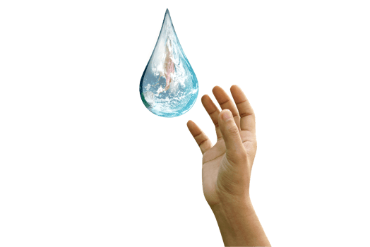 World Ocean Day. Day against danger and world drought. water droplets in human hands png