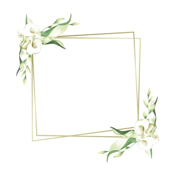 Frame With White Lily Flowers vector