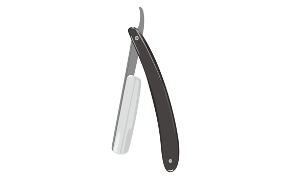 Barbershop Equipment - Black Straight Razor png