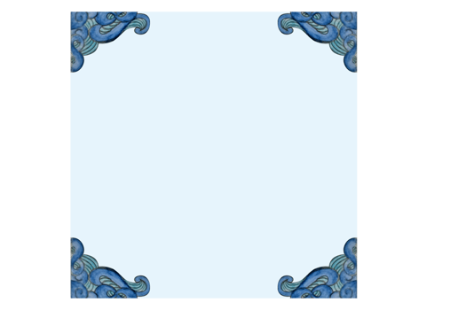 Square Background With Blue Water Wave Ornament Design png