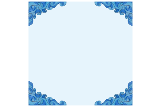 Square Background With Blue Water Wave Ornament Design png
