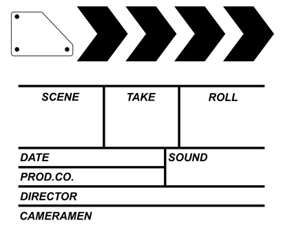 Clapper Board for Cinematography Concept, Movie or Film. Format PNG