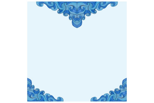 Square Background With Blue Water Wave Ornament Design png