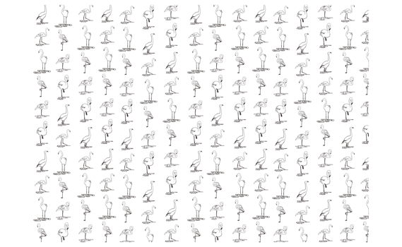 Flamingo Line Art Pattern Background Design png