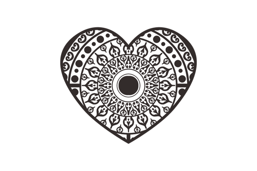 Valentine- Black Love Mandala Ornament Art Design png