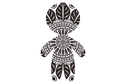 Mandala Ornament Design with Gingerbread Shapes png