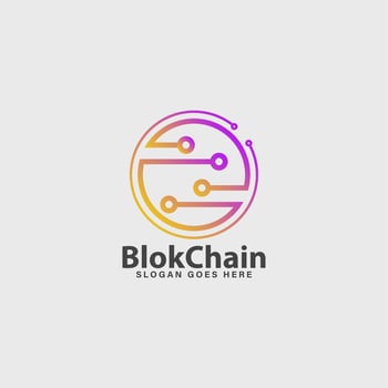 blockchain crypto company business logo modern idea vector