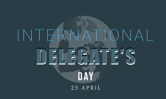 International Delegate's Day. Template for background, banner, card, poster vector