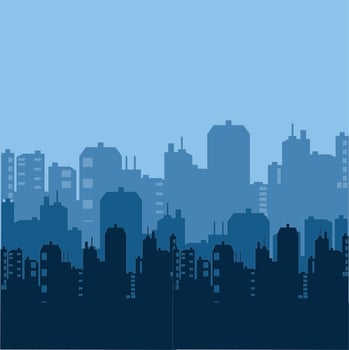 City building silhouette vector image illustrations