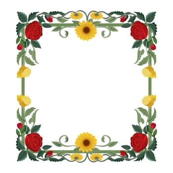 floral frames with flowers, branch and leaves Vector illustration for labels, branding business identity, wedding invitation