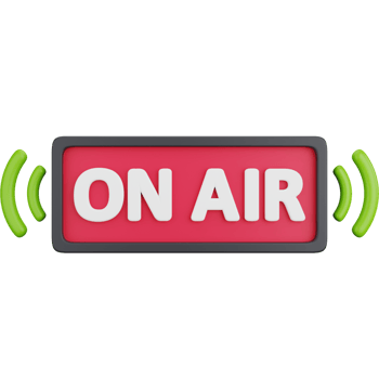 3D Icon Illustration On Air Broadcast png