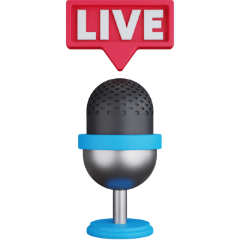3D Icon Illustration Podcast Live Broadcast png