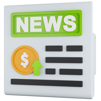 3D Icon Illustration Financial News Rises png