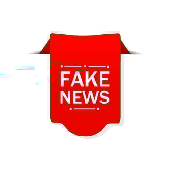 Fake news banner design. Flat style vector template isolated white background.