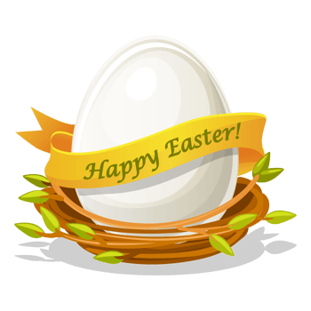 Happy Easter, Egg in birds nest of twigs. Greeting card png