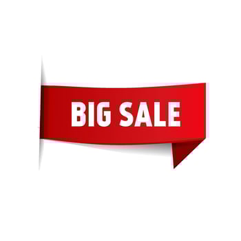 Big sale banner ribbon design. Vector illustration white background. web elements.